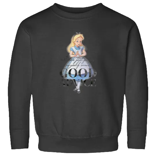 Disney 100th Anniversary Alice In Wonderland - Classic Fit Grey Short Sleeve Sweatshirts