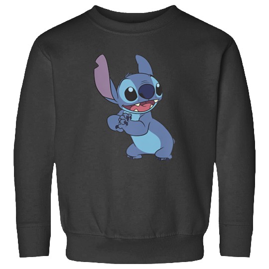Disney Lilo Stitch Cute Stitch Pose Left Chest Pocket Logo Sweatshirts