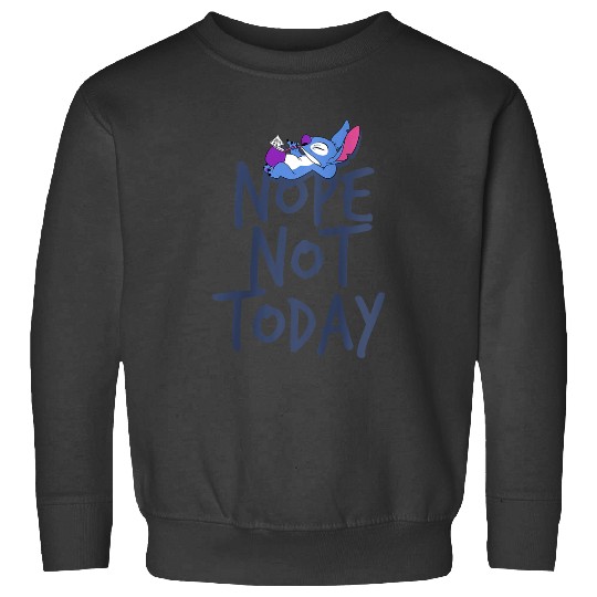 Disney Lilo Stitch Nope Not Today Stitch Relaxing Logo Sweatshirts