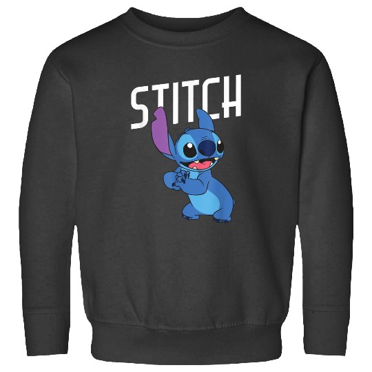Disney Lilo Stitch Cute Smiling Stitch Big Chest Portrait Sweatshirts