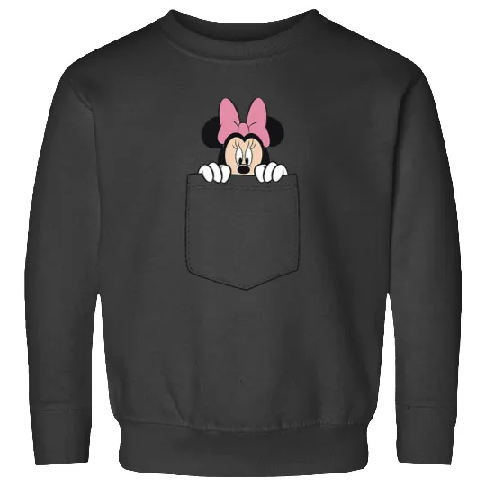 Black Disney Minnie Mouse Classic Fit  - Crew Neck Sweatshirts