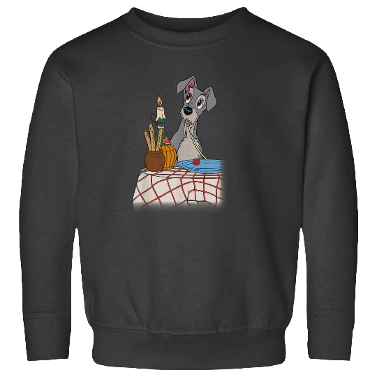 Disneyss Lady And The Tramp Iconic Spaghetti Scene Tramp Side Sweatshirts