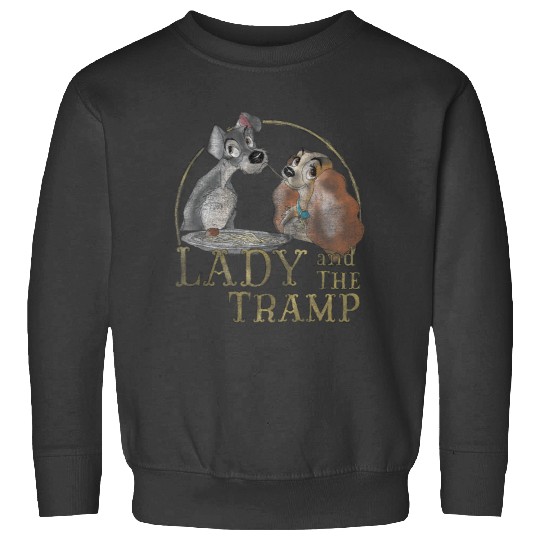 Disneyss The Lady And The Tramp Eating Spaghetti Sweatshirts