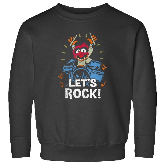 Disneyss The Muppets Animal Let's Rock Drums Distressed Logo Sweatshirts