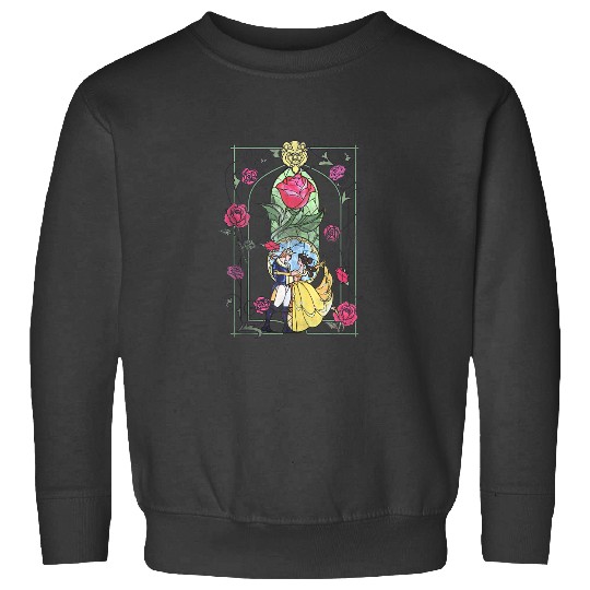 Disney Beauty And The Beast Belle And Beast Stained Glass Sweatshirts