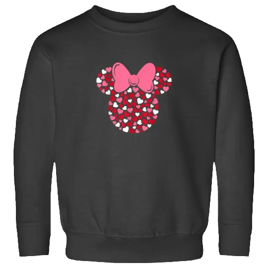 Disney Minnie Mouse Icon Pink Hearts Valentines Sweatshirts