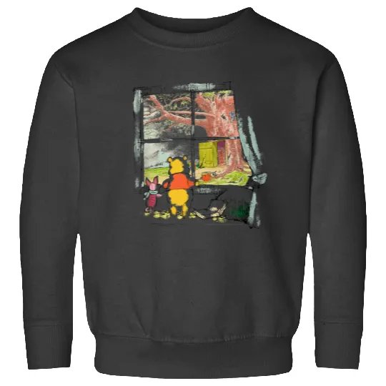 Disney Winnie The Pooh Piglet And Pooh Window Sketch Sweatshirts