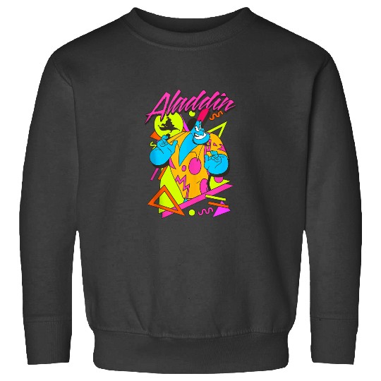 Disney Aladdin Genie 90s Style Neon Portrait Sweatshirts