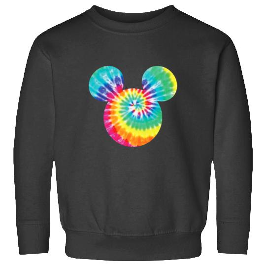 Disney Mickey Mouse Icon Rainbow Tie-Dye Short Sleeve Sweatshirts