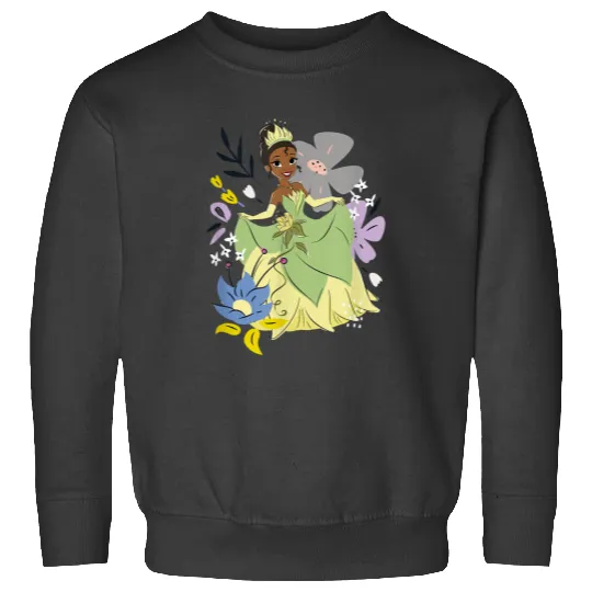 Disney The Princess And The Frog Tiana Cute Floral Portrait Sweatshirts