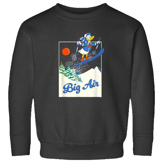 Disneyss Donald Duck Winter Sports Skissing Retro Skiss Big Air Sweatshirts