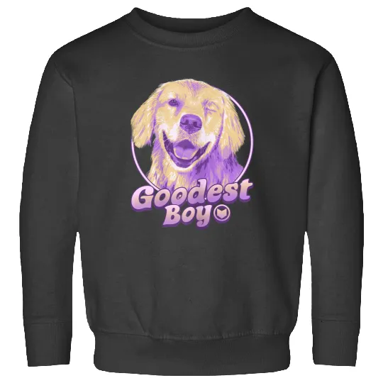 Marvels Hawkeye Disneyss Plus Lucky The Pizza Dog Goodest Boy Sweatshirts