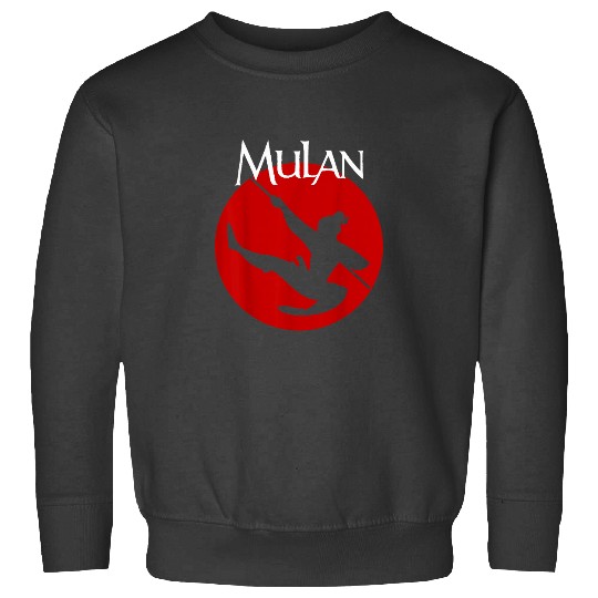 Disney Mulan Silhouette In Action Red Circle Grap Sweatshirts