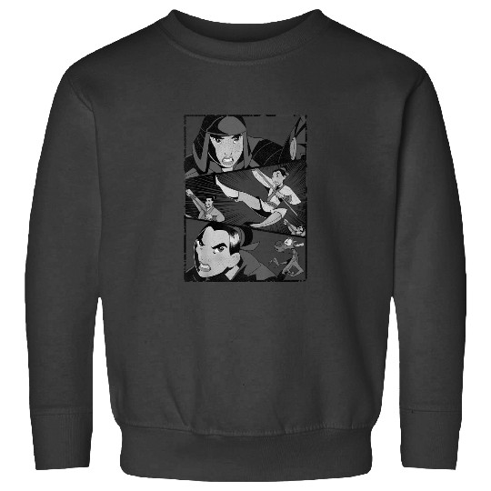 Disney Mulan Angry Warrior Princess Panel Sweatshirts
