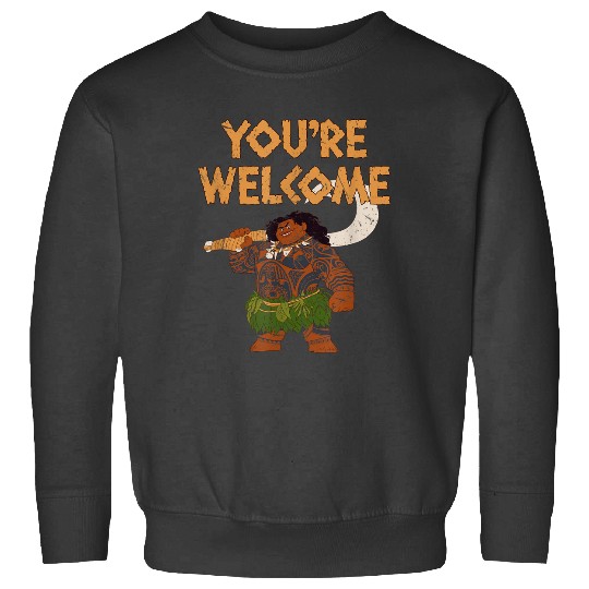 Disney Moana Maui Confident Pose You're Welcome Logo Sweatshirts
