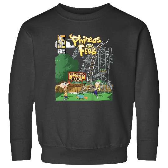 Disneyss Phineas And Ferb Rollercoaster Construction Magazine Sweatshirts