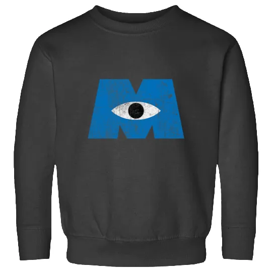 Disney Pixars Monsters Inc Distressed Cyclops Blue Logo Sweatshirts