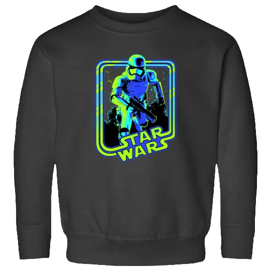 Star Warss Stormtrooper Glow Neon Disney+ Sweatshirts