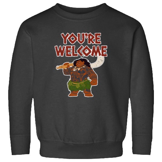 Disney Moana Maui Confident Pose Youre Welcome Distressed Sweatshirts