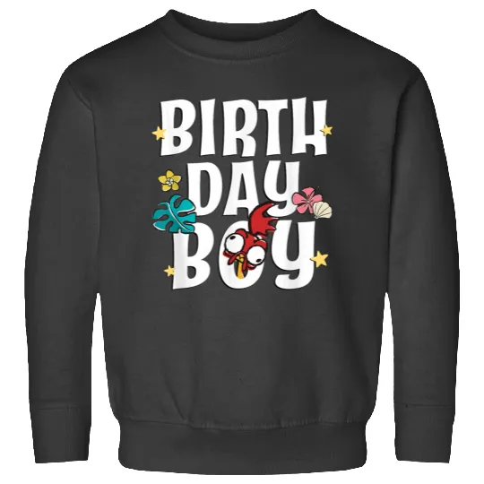 Disneyss Moana Birthday Boy Cute Hei Hei Big Chest Text Logo Sweatshirts