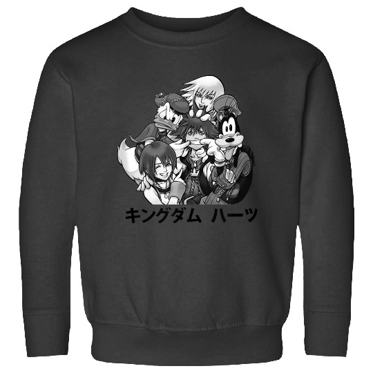 Disneyss Kingdom Hearts Main Characters Friendship Kanji Logo Sweatshirts