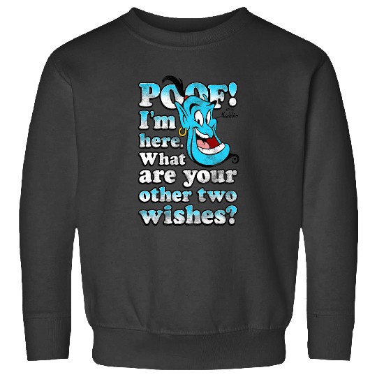 Disney Aladdin Genie POOF! 2 Wishes Gradient Text Portrait Sweatshirts