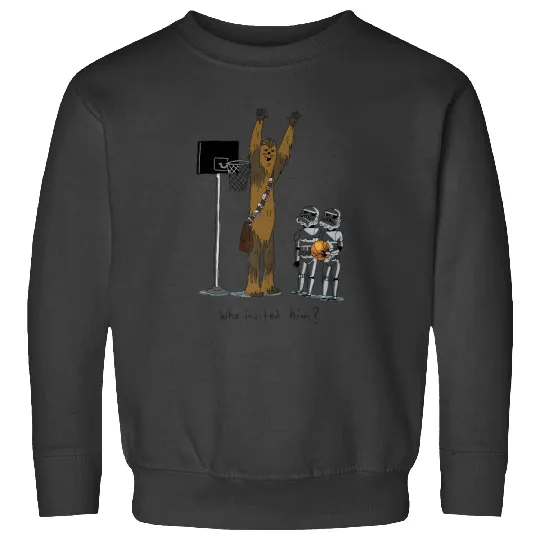 Star Warss Chewbacca Basketball Who Invited Him Disney Premium Sweatshirts