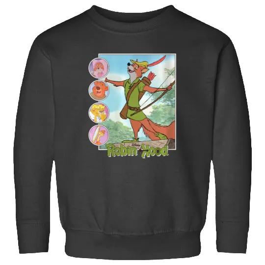 Womens Disney Robin Hood Classic Disney Film Retro V-Neck Sweatshirts