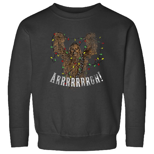 Star Warss Chewbacca Roar Christmas Lights Distressed Disney Sweatshirts