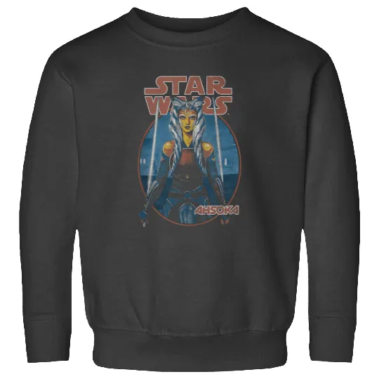 Star Warss Classic Ahsoka Tano Twin Sabers Vintages Disneyss+ Sweatshirts