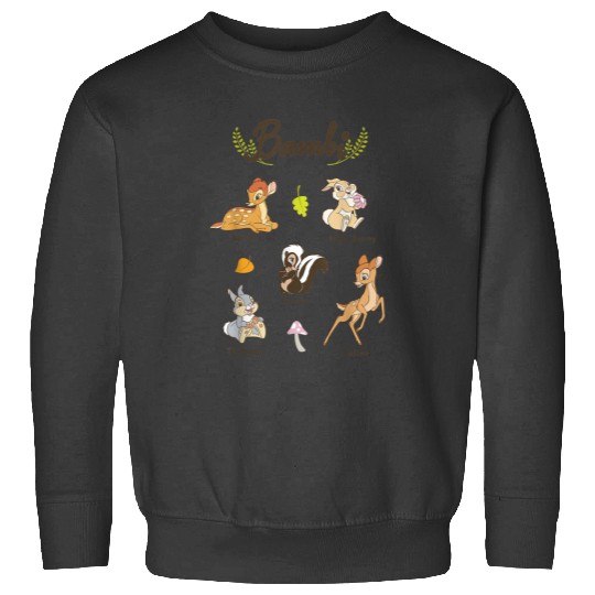 Disneyss Bambi Vintages Movie Characters Textbook Display Sweatshirts