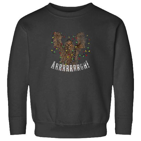 Chewbacca Roar Christmas Lights Distressed Disney+ T-Shirt Sweatshirts