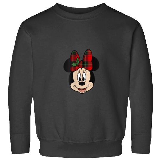 Womens Disney Mickey And Friends Christmas Minnie Mistletoe Bow V-Neck T-Shirt Sweatshirts