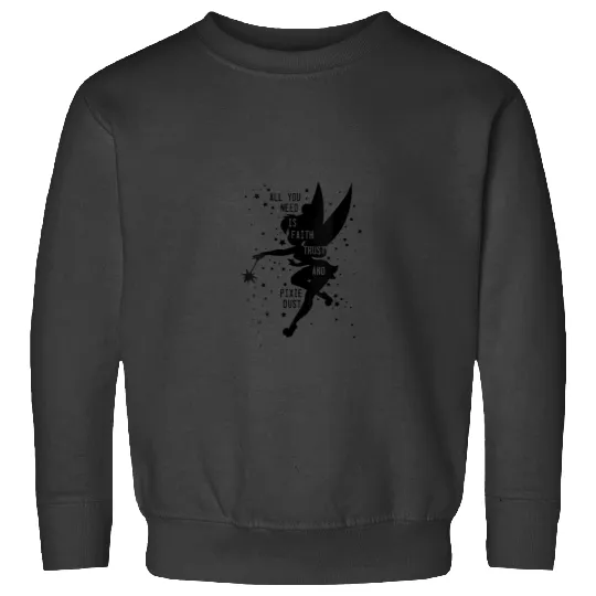 Womens Disney Peter Pan Tinker Bell Faith Trust And Pixie Dust V-Neck T-Shirt Sweatshirts