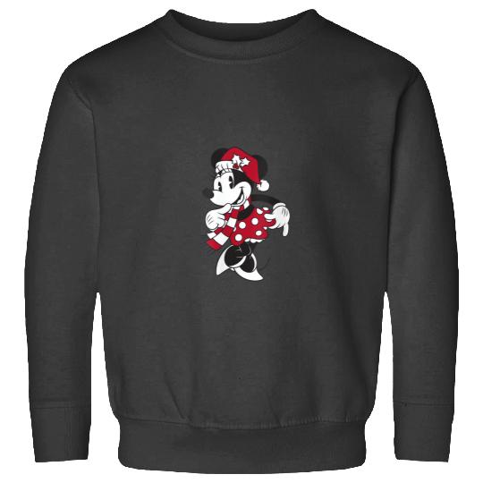 Womens Disney Mickey & Friends Christmas Minnie Mouse Portrait V-Neck T-Shirt Sweatshirts