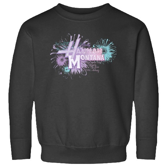 Disneyss Hannah Montana Iconic Floral Big Chest Text Logo Sweatshirts
