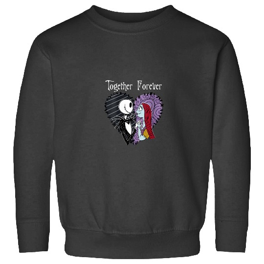 Womens Disney The Nightmare Before Christmas Jack & Sally Together V-Neck T-Shirt Sweatshirts