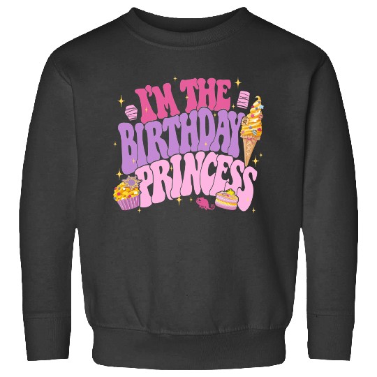 Disney Princess I'm The Birthday Princess Rapunzel Text Logo Sweatshirts