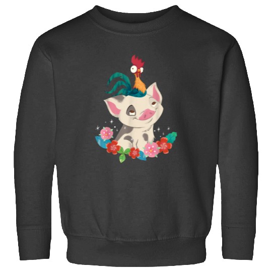Disneyss Moana Hei Hei Rooster Pua Flowers Sketch Portrait Sweatshirts