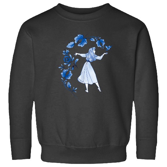 Disneyss Sleeping Beauty Princess Aurora Blue Flowers Sweatshirts