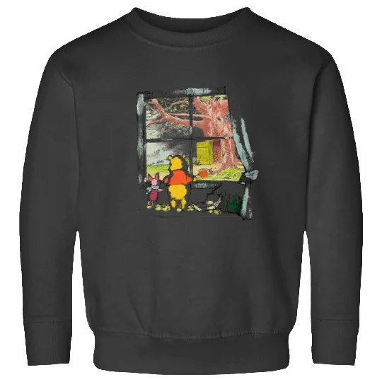 Disney Winnie The Pooh Piglet And Pooh Window Sketch Sweatshirts