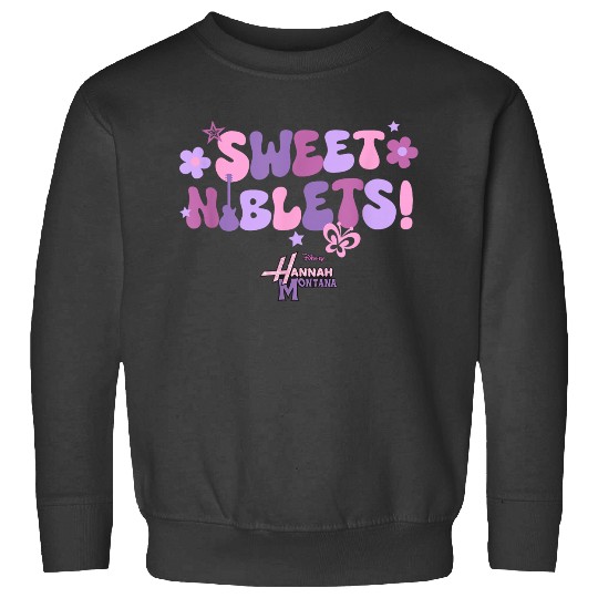Disneyss Hannah Montana Sweet Niblets Floral Chest Text Logo Sweatshirts