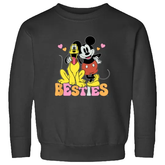 Disney Mickey Mouse Pluto Besties BFF Best Friends Valentine Sweatshirts