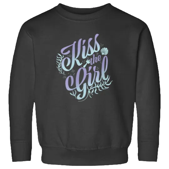 Disneyss The Little Mermaid Bridal Kisss The Girl Gradient Text Sweatshirts