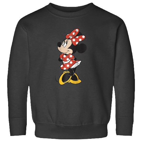 Disney Mickey And Friends Minnie Mouse Traditional Portrait Raglan Baseball Tee Sweatshirts