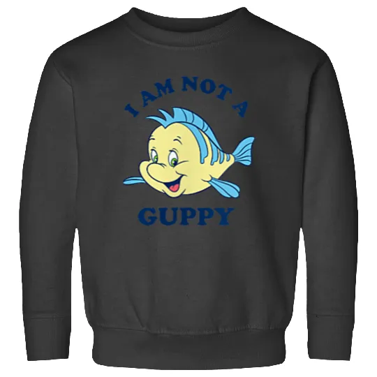 Disneyss The Little Mermaid Flounder I Am Not A Guppy Pocket Sweatshirts