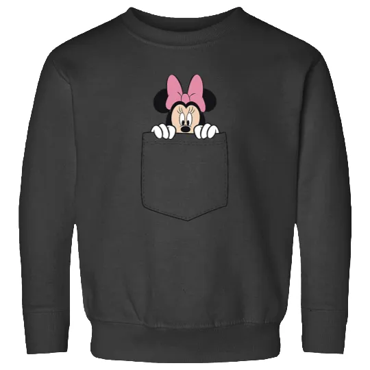 Black Disney Minnie Mouse Classic Fit  - Crew Neck Sweatshirts