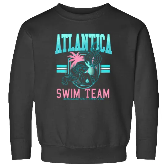 Disneyss The Little Mermaid Atlantica Swim Team Big Chest Logo Sweatshirts