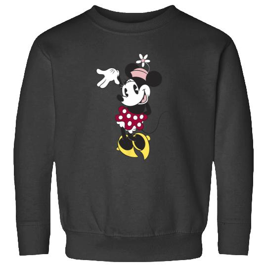 Disney Minnie Mouse Waving Pose Cute Flower Hat Portrait Sweatshirts
