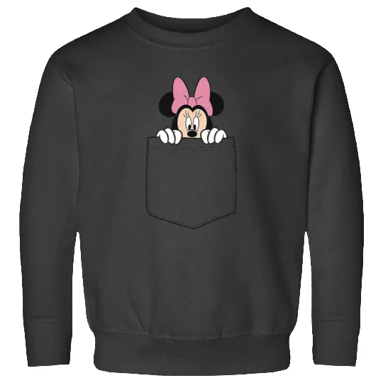 Black Disney Minnie Mouse Classic Fit  - Crew Neck Sweatshirts